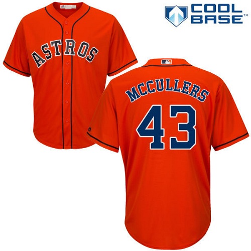 Astros #43 Lance McCullers Orange Cool Base Stitched Youth MLB Jersey